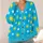 Blue Sun And Star Motifs For Relaxed Everyday Layering, Women's Casual Homewear Style All-over Print Knitted Cardigan - 4