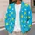 Blue Sun And Star Motifs For Relaxed Everyday Layering, Women's Casual Homewear Style All-over Print Knitted Cardigan - 5