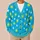 Blue Sun And Star Motifs For Relaxed Everyday Layering, Women's Casual Homewear Style All-over Print Knitted Cardigan - 6