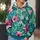 Turquoise Floral Botanical Leaves for Relaxed Weekend Style and Everyday Nature Lovers All-over Print Hoodie (Lightweight) - 5