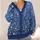 Blue Wildflower Lace Motif for Beach Days and Relaxed Vacation Layering Women’s Style All-over Print Knitted Cardigan - 4