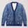 Blue Wildflower Lace Motif for Beach Days and Relaxed Vacation Layering Women’s Style All-over Print Knitted Cardigan - 1