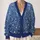 Blue Wildflower Lace Motif for Beach Days and Relaxed Vacation Layering Women’s Style All-over Print Knitted Cardigan - 2
