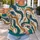 Teal And Caramel Swirling Waves For Cozy Autumn Style And Everyday Wear All-over Print Knitted Sweater - 5