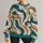 Teal And Caramel Swirling Waves For Cozy Autumn Style And Everyday Wear All-over Print Knitted Sweater - 1