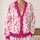 Pink Ribbon Awareness Style for Supportive Everyday Layering and Women’s Cause Wear All-over Print Knitted Cardigan - 2