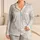 Gray White Marble Lounge Look for Spa Days, Weekend Relaxation, Everyday Gift for Her Satin Pajamas Set - 1