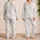 Gray White Marble Lounge Look for Spa Days, Weekend Relaxation, Everyday Gift for Her Satin Pajamas Set - 2