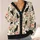 Black Cats And Blush Roses For Whimsical Everyday Layering, Garden Days And Cat Lovers All-over Print Knitted Cardigan - 4