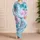 Pastel Tropical Palm Leaf Loungewear For Summer Beach Getaways For Women Vacation Satin Pajamas Set - 4