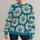 Teal Blue Daisy Flowers for Spring Outings and Sunny Everyday Style All-over Print Knitted Sweater - 1