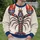 Folk Floral Lobster Motif for Coastal Summer Outings and Seaside Casual Style for Her All-over Print Knitted Sweater - 6