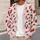 Red Cherry and Green Leaf Motif for Spring Beach Vacations and Casual Everyday Style All-over Print Knitted Cardigan - 5