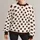 Classic Dark Polka Dot Elegance for Chic Everyday Outings, Brunch, and Office Wear All-over Print Knitted Sweater - 1