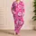 Hot Magenta Dahlia And Chrysanthemum Blooms For Cozy Nights, Gifts, And Her Style Satin Pajamas Set - 4