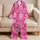 Hot Magenta Dahlia And Chrysanthemum Blooms For Cozy Nights, Gifts, And Her Style Satin Pajamas Set - 5