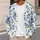 Blue Watercolor Rose Blossoms for Elegant Spring Layering, Women's Romantic Style All-over Print Knitted Cardigan - 5