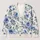 Blue Watercolor Rose Blossoms for Elegant Spring Layering, Women's Romantic Style All-over Print Knitted Cardigan - 1