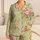 Soft Sage Cherry Blossom Evening Wear For Cozy Spring Nights And Luxury Gifting Satin Pajamas Set - 1