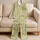 Soft Sage Cherry Blossom Evening Wear For Cozy Spring Nights And Luxury Gifting Satin Pajamas Set - 5