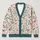 Watercolor Butterfly Floral Bow Motifs for Elegant Everyday Layering and Garden Style All-over Print Knitted Cardigan - 1