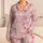 Blush Pink Geometric Diamond Motif For Relaxed Evenings, Travel Days, And Gifting Satin Pajamas Set - 1