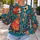 Whimsical Skeleton Couple With Floral Details for Halloween Party Looks All-over Print Knitted Sweater - 5