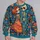 Whimsical Skeleton Couple With Floral Details for Halloween Party Looks All-over Print Knitted Sweater - 2