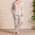 Coral Cracked Lattice Ivory Reptile-Inspired Cozy Holiday Gift For Women At Home Satin Pajamas Set - 4