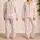 Coral Cracked Lattice Ivory Reptile-Inspired Cozy Holiday Gift For Women At Home Satin Pajamas Set - 2