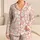 Coral Cracked Lattice Ivory Reptile-Inspired Cozy Holiday Gift For Women At Home Satin Pajamas Set - 1