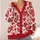 Red and Pink Heart Motifs for Valentine's Dates and Seaside Getaways, Plus Size Women All-over Print Knitted Cardigan - 4