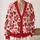 Red and Pink Heart Motifs for Valentine's Dates and Seaside Getaways, Plus Size Women All-over Print Knitted Cardigan - 2