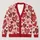 Red and Pink Heart Motifs for Valentine's Dates and Seaside Getaways, Plus Size Women All-over Print Knitted Cardigan - 1