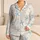 Blue Starfish Coastal Bedtime Set For Beach House Evenings And Gift Giving For Her Satin Pajamas Set - 1