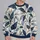 Navy Blue and Ivory Botanical Leaves for Refined Everyday Autumn Style All-over Print Knitted Sweater - 2