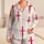 Crimson Sword Cross Motif White Minimal Retro Gift Idea For Bold Style Enthusiasts Satin Pajamas Set - 1