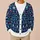 Navy Snowflake Holiday Motifs With Colorful Winter Icons For Festive Everyday Layering All-over Print Knitted Cardigan - 6