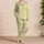 Lemon Maze Wave Resort Style For Summer Getaways And Weekend Escapes, Women Plus Size Satin Pajamas Set - 4