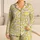 Lemon Maze Wave Resort Style For Summer Getaways And Weekend Escapes, Women Plus Size Satin Pajamas Set - 1