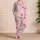 Soft Watercolor Hibiscus Resort Loungewear for Tropical Getaways and Gift Giving Satin Pajamas Set - 4