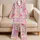 Soft Watercolor Hibiscus Resort Loungewear for Tropical Getaways and Gift Giving Satin Pajamas Set - 5