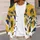 Navy and Golden Sunflowers for Relaxed Everyday Layering, Weekend Wear, and Travel All-over Print Knitted Cardigan - 5