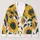 Navy and Golden Sunflowers for Relaxed Everyday Layering, Weekend Wear, and Travel All-over Print Knitted Cardigan - 1