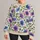 Blue And Magenta Wildflower Blooms For Everyday Botanical Style And Nature Lovers All-over Print Knitted Sweater - 1