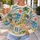 Retro Coastal Citrus and Palm Tree Collage for Sunny Summer Getaways and Beach Days All-over Print Knitted Sweater - 5