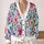 Watercolor Wildflower Blooms for Colorful Everyday Layering, Women’s Botanical Style All-over Print Knitted Cardigan - 2