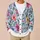 Watercolor Wildflower Blooms for Colorful Everyday Layering, Women’s Botanical Style All-over Print Knitted Cardigan - 6