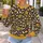Golden Floral Vines for Relaxed Spring and Summer Weekend Outfits for Women All-over Print Knitted Sweater - 5