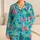Tropical Leaf Botanical Set for Colorful Resort Lounging and Relaxed Vacation Style Satin Pajamas Set - 1
